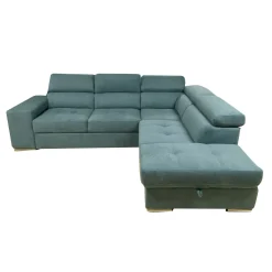 SALOTTO SOFIA CON ANGOLO CONTENITORE DX IN TESSUTO VERDE CHIARO E VERDE SCURO: vendita online SALOTTO SOFIA CON ANGOLO CONTENITORE DX IN TESSUTO VERDE CHIARO E VERDE SCURO in offerta