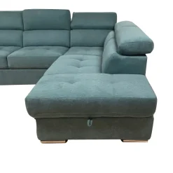SALOTTO SOFIA CON ANGOLO CONTENITORE DX IN TESSUTO VERDE CHIARO E VERDE SCURO: vendita online SALOTTO SOFIA CON ANGOLO CONTENITORE DX IN TESSUTO VERDE CHIARO E VERDE SCURO in offerta