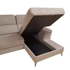 SALOTTO STELLA CHAISE LONGUE DX CON CARRELLO ESTRAIBILE IN TESSUTO TORTORA: vendita online SALOTTO STELLA CHAISE LONGUE DX CON CARRELLO ESTRAIBILE IN TESSUTO TORTORA in offerta