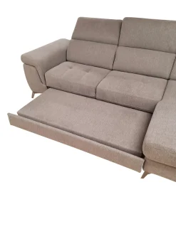 SALOTTO STELLA CHAISE LONGUE DX CON CARRELLO ESTRAIBILE IN TESSUTO TORTORA: vendita online SALOTTO STELLA CHAISE LONGUE DX CON CARRELLO ESTRAIBILE IN TESSUTO TORTORA in offerta