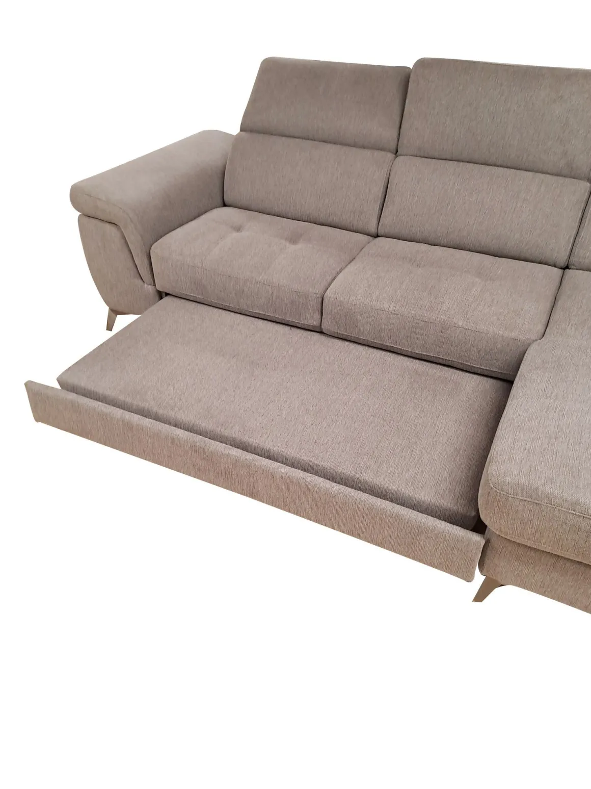 SALOTTO STELLA CHAISE LONGUE DX CON CARRELLO ESTRAIBILE IN TESSUTO TORTORA: vendita online SALOTTO STELLA CHAISE LONGUE DX CON CARRELLO ESTRAIBILE IN TESSUTO TORTORA in offerta