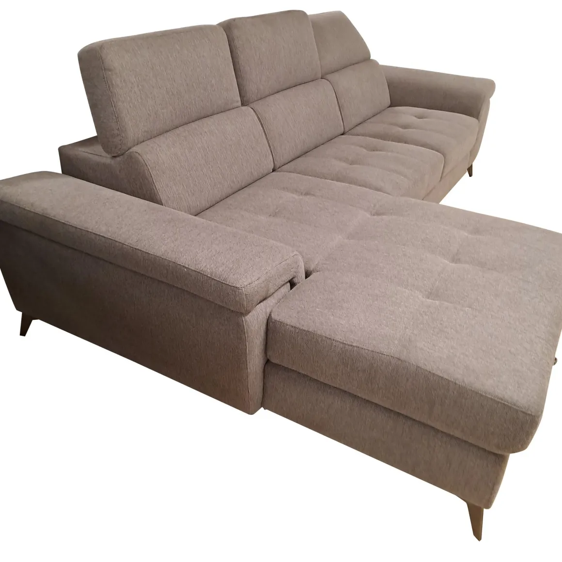 SALOTTO STELLA CHAISE LONGUE SX CON CARRELLO ESTRAIBILE IN TESSUTO TORTORA: vendita online SALOTTO STELLA CHAISE LONGUE SX CON CARRELLO ESTRAIBILE IN TESSUTO TORTORA in offerta