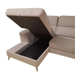 SALOTTO STELLA CHAISE LONGUE SX CON CARRELLO ESTRAIBILE IN TESSUTO TORTORA: vendita online SALOTTO STELLA CHAISE LONGUE SX CON CARRELLO ESTRAIBILE IN TESSUTO TORTORA in offerta