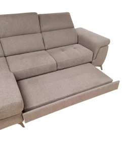 SALOTTO STELLA CHAISE LONGUE SX CON CARRELLO ESTRAIBILE IN TESSUTO TORTORA: vendita online SALOTTO STELLA CHAISE LONGUE SX CON CARRELLO ESTRAIBILE IN TESSUTO TORTORA in offerta