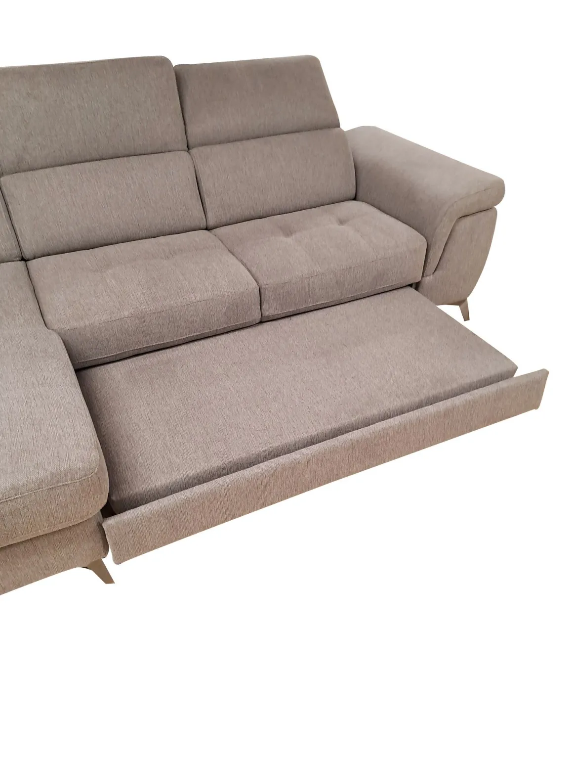 SALOTTO STELLA CHAISE LONGUE SX CON CARRELLO ESTRAIBILE IN TESSUTO TORTORA: vendita online SALOTTO STELLA CHAISE LONGUE SX CON CARRELLO ESTRAIBILE IN TESSUTO TORTORA in offerta