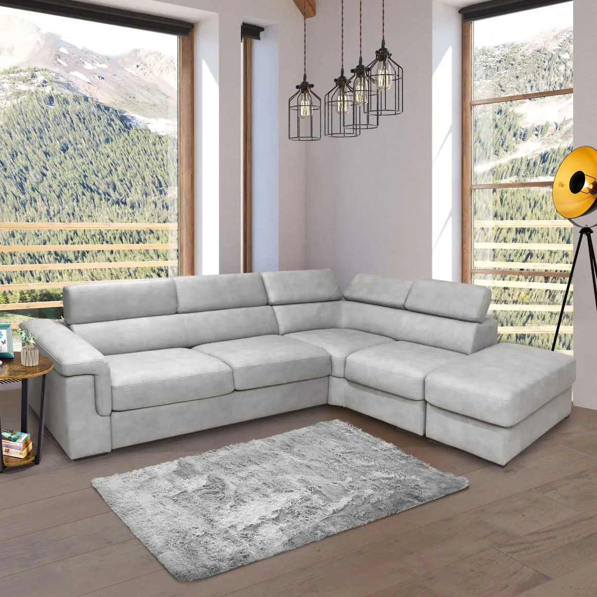 SALOTTO TETRIS ANGOLARE DX CON RETE ELETTROSALDATA IN TESSUTO GRIGIO CHIARO: vendita online SALOTTO TETRIS ANGOLARE DX CON RETE ELETTROSALDATA IN TESSUTO GRIGIO CHIARO in offerta
