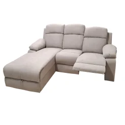 SALOTTO ULISSE CHAISE LONGUE SX CON RECLINER MANUALE TESSUTO TORTORA CHIARO: vendita online SALOTTO ULISSE CHAISE LONGUE SX CON RECLINER MANUALE TESSUTO TORTORA CHIARO in offerta