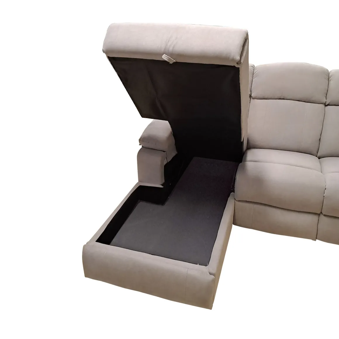 SALOTTO ULISSE CHAISE LONGUE SX CON RECLINER MANUALE TESSUTO TORTORA CHIARO: vendita online SALOTTO ULISSE CHAISE LONGUE SX CON RECLINER MANUALE TESSUTO TORTORA CHIARO in offerta
