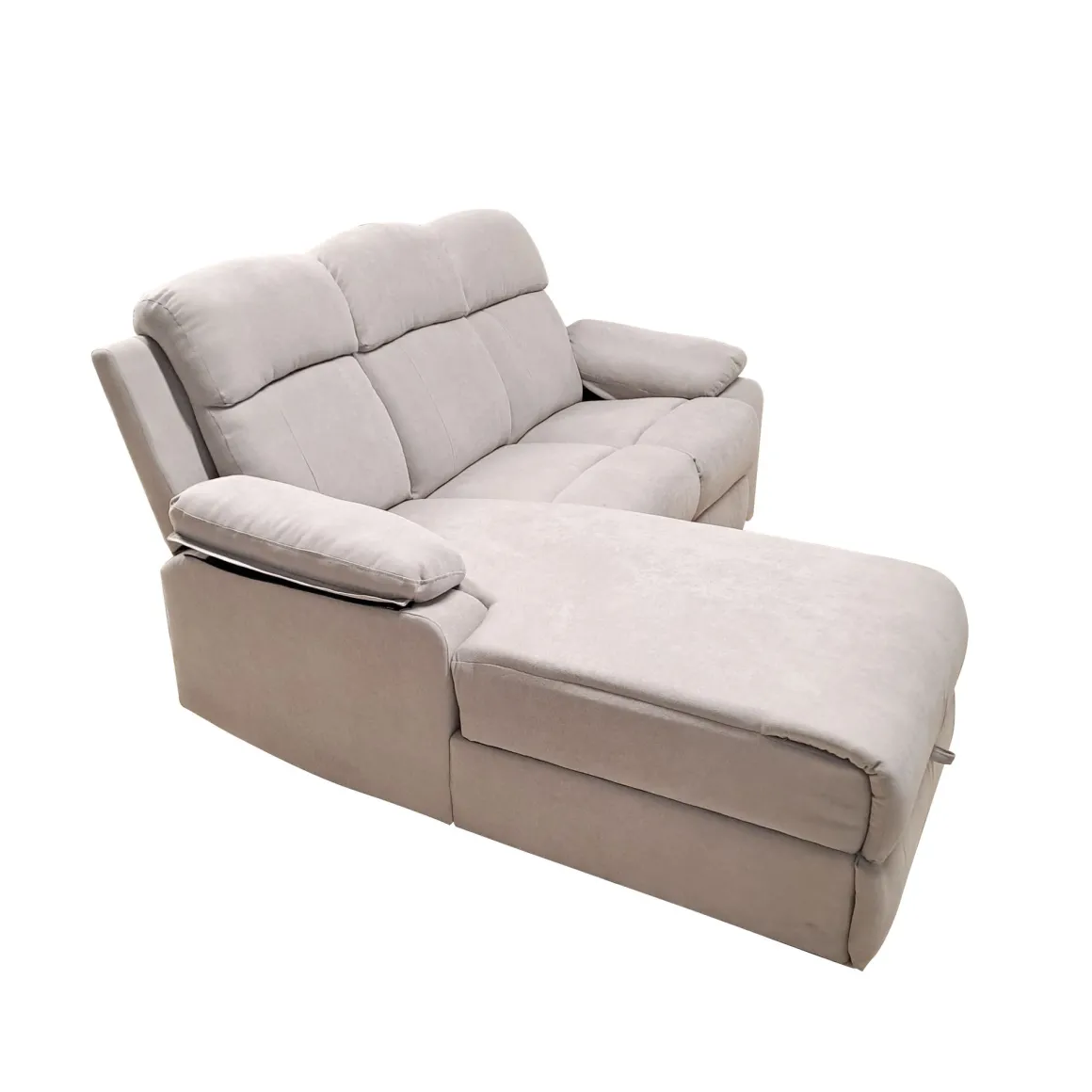 SALOTTO ULISSE CHAISE LONGUE SX CON RECLINER MANUALE TESSUTO TORTORA CHIARO: vendita online SALOTTO ULISSE CHAISE LONGUE SX CON RECLINER MANUALE TESSUTO TORTORA CHIARO in offerta