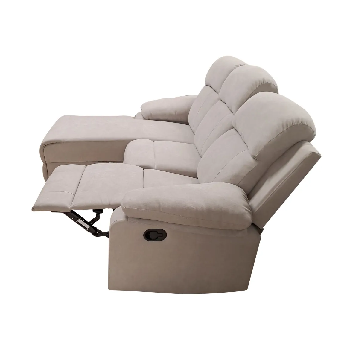 SALOTTO ULISSE CHAISE LONGUE SX CON RECLINER MANUALE TESSUTO TORTORA CHIARO: vendita online SALOTTO ULISSE CHAISE LONGUE SX CON RECLINER MANUALE TESSUTO TORTORA CHIARO in offerta