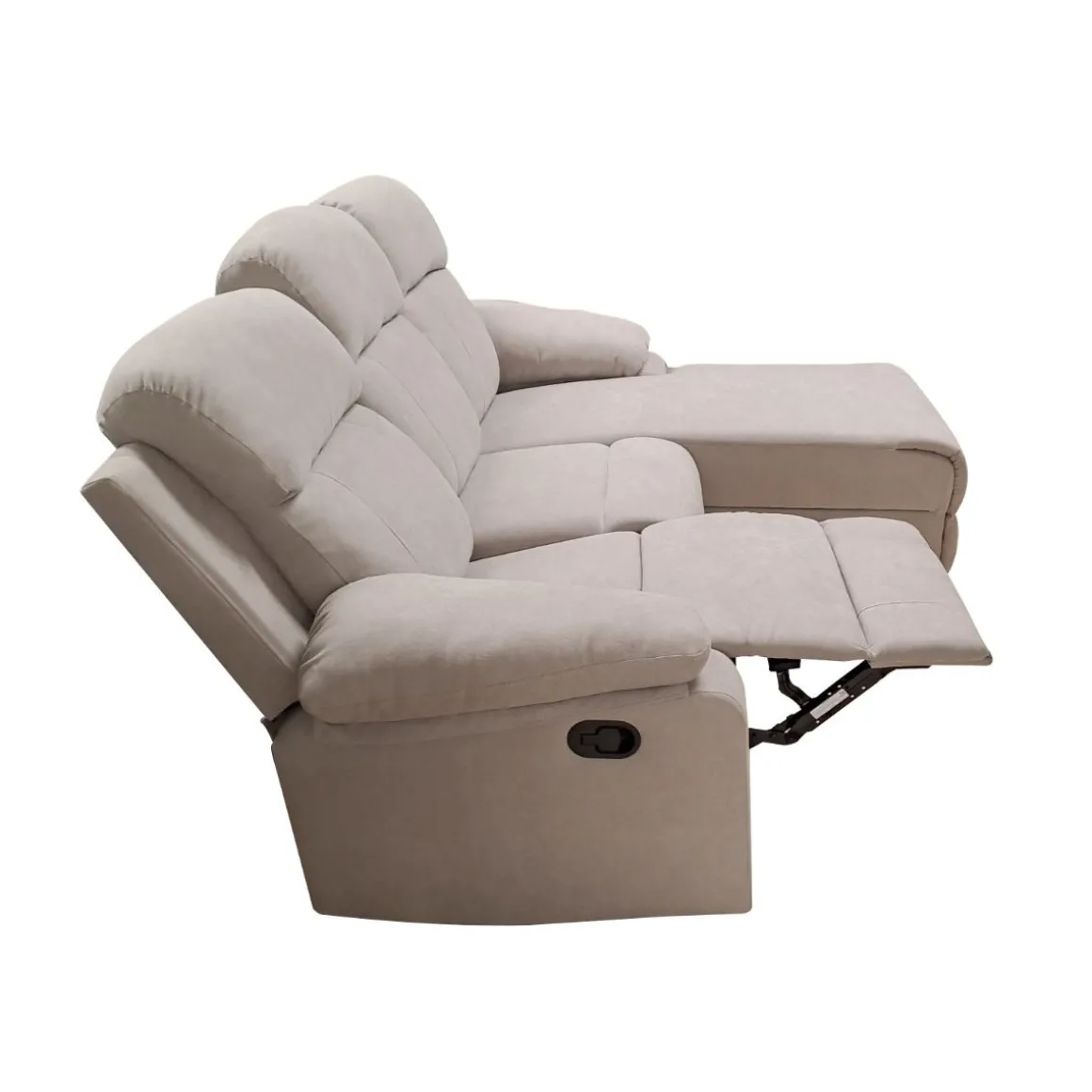 SALOTTO ULISSE CHAISE LONGUE DX CON RECLINER MANUALE TESSUTO TORTORA CHIARO: vendita online SALOTTO ULISSE CHAISE LONGUE DX CON RECLINER MANUALE TESSUTO TORTORA CHIARO in offerta