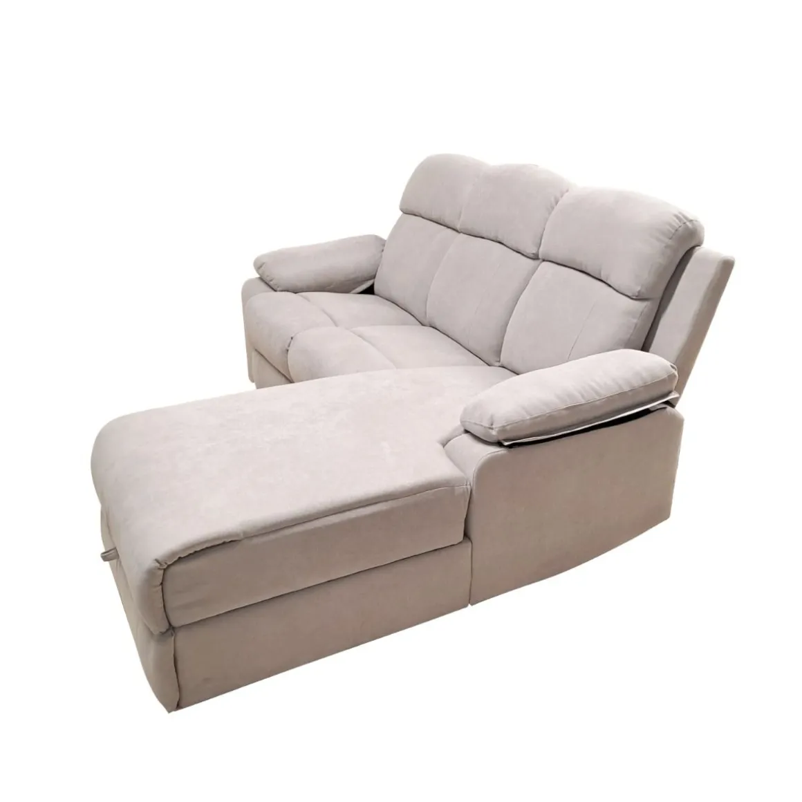 SALOTTO ULISSE CHAISE LONGUE DX CON RECLINER MANUALE TESSUTO TORTORA CHIARO: vendita online SALOTTO ULISSE CHAISE LONGUE DX CON RECLINER MANUALE TESSUTO TORTORA CHIARO in offerta