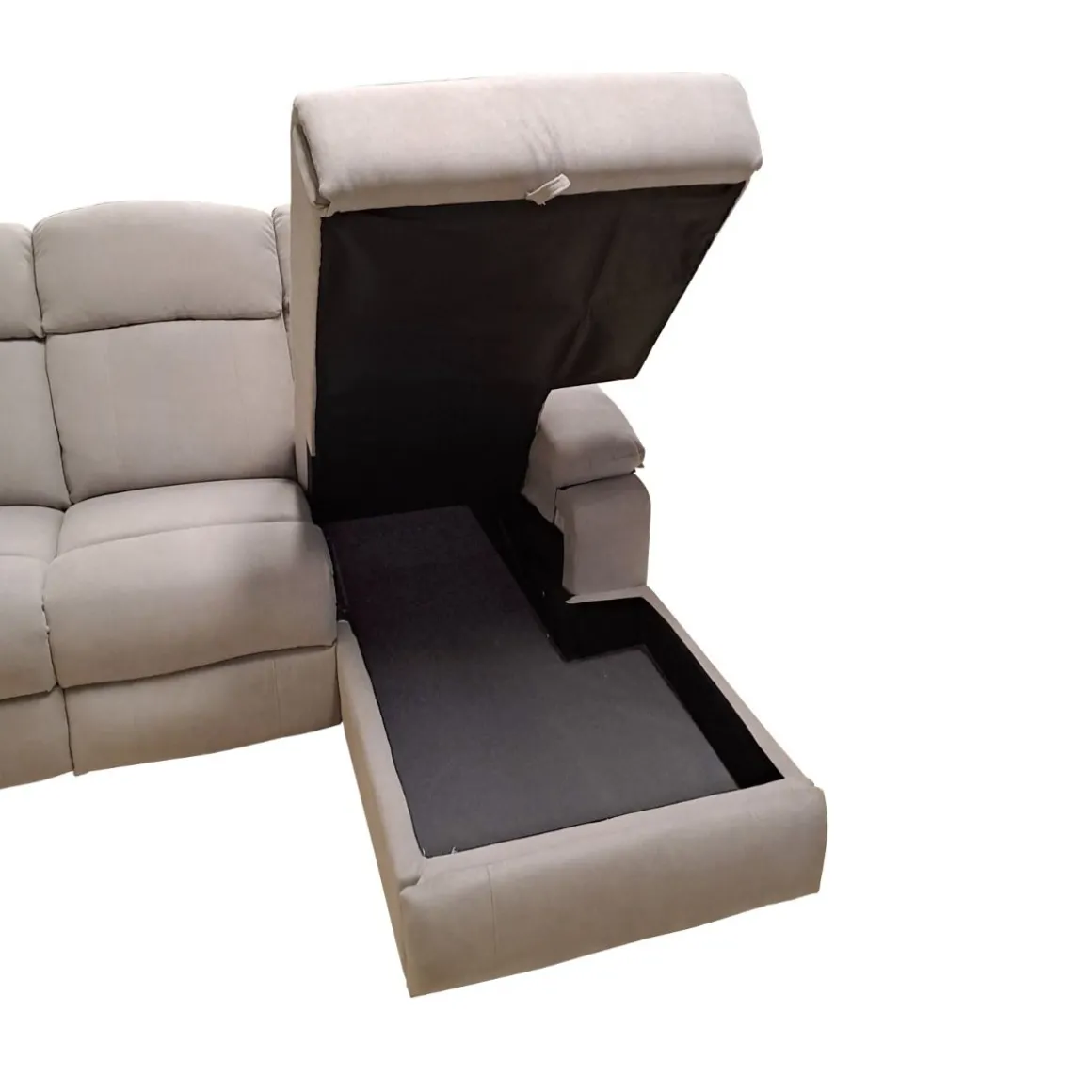 SALOTTO ULISSE CHAISE LONGUE DX CON RECLINER MANUALE TESSUTO TORTORA CHIARO: vendita online SALOTTO ULISSE CHAISE LONGUE DX CON RECLINER MANUALE TESSUTO TORTORA CHIARO in offerta
