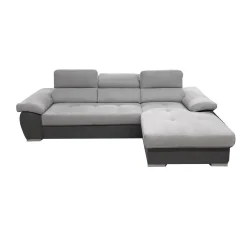 SALOTTO VERONICA CON PENISOLA DX IN TESSUTO GRIGIO BICOLORE: vendita online SALOTTO VERONICA CON PENISOLA DX IN TESSUTO GRIGIO BICOLORE in offerta