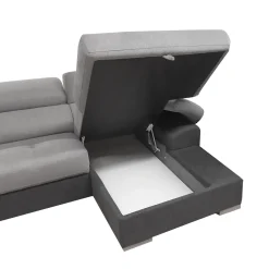 SALOTTO VERONICA CON PENISOLA DX IN TESSUTO GRIGIO BICOLORE: vendita online SALOTTO VERONICA CON PENISOLA DX IN TESSUTO GRIGIO BICOLORE in offerta