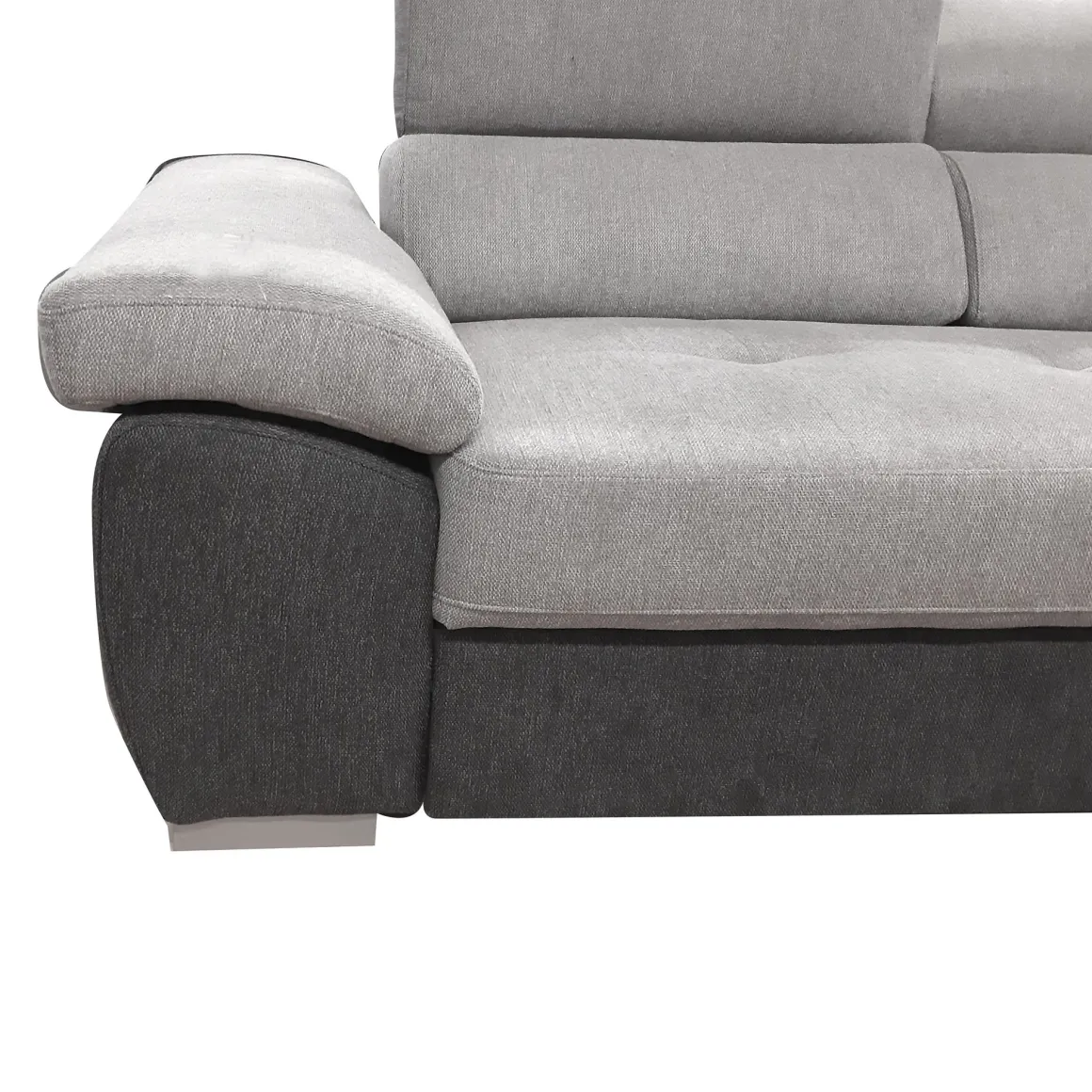 SALOTTO VERONICA CON PENISOLA DX IN TESSUTO GRIGIO BICOLORE: vendita online SALOTTO VERONICA CON PENISOLA DX IN TESSUTO GRIGIO BICOLORE in offerta