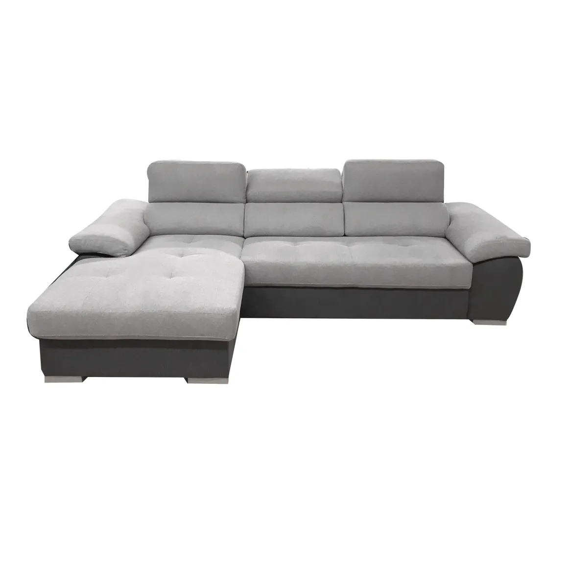 SALOTTO VERONICA CON PENISOLA SX IN TESSUTO GRIGIO BICOLORE: vendita online SALOTTO VERONICA CON PENISOLA SX IN TESSUTO GRIGIO BICOLORE in offerta