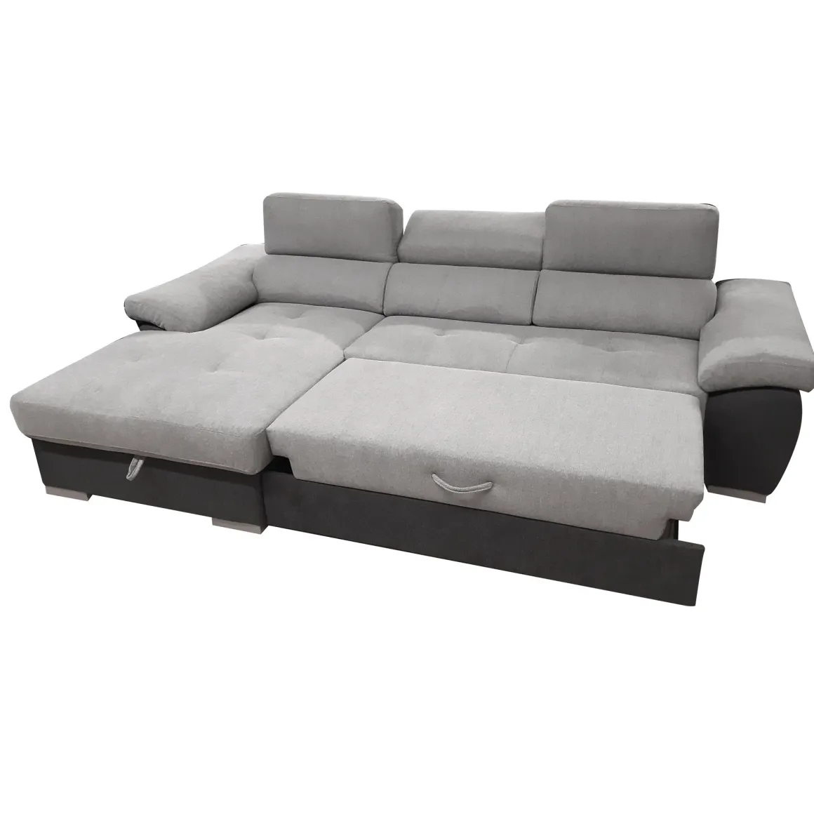 SALOTTO VERONICA CON PENISOLA SX IN TESSUTO GRIGIO BICOLORE: vendita online SALOTTO VERONICA CON PENISOLA SX IN TESSUTO GRIGIO BICOLORE in offerta