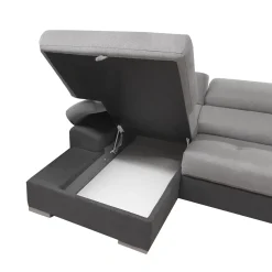SALOTTO VERONICA CON PENISOLA SX IN TESSUTO GRIGIO BICOLORE: vendita online SALOTTO VERONICA CON PENISOLA SX IN TESSUTO GRIGIO BICOLORE in offerta