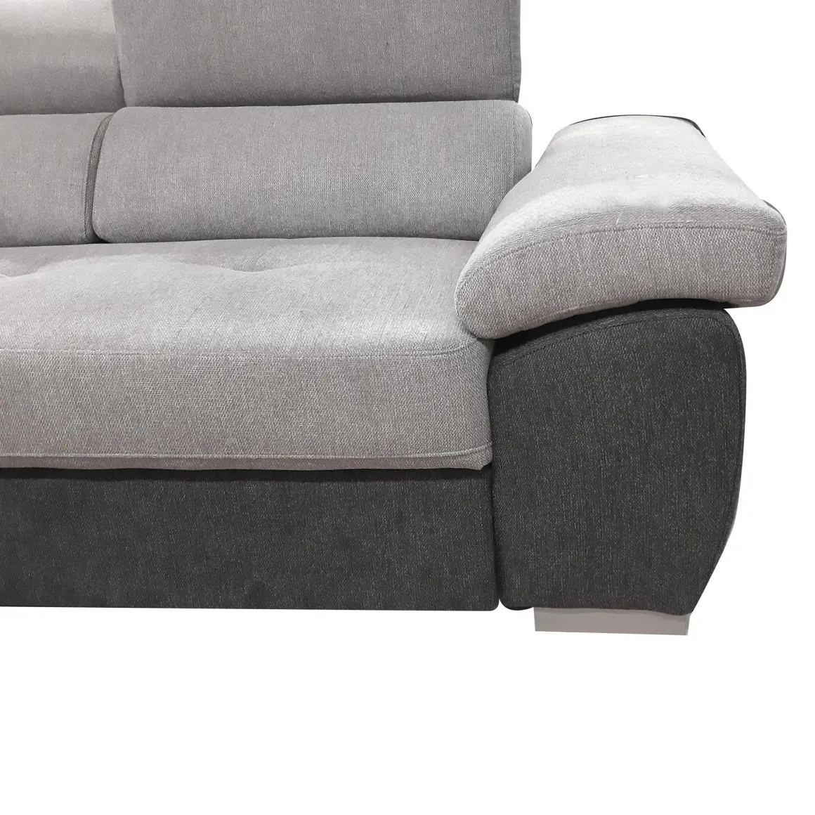 SALOTTO VERONICA CON PENISOLA SX IN TESSUTO GRIGIO BICOLORE: vendita online SALOTTO VERONICA CON PENISOLA SX IN TESSUTO GRIGIO BICOLORE in offerta