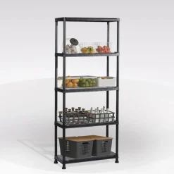 SCAFFALE MOD. PLUS SHELF IN RESINA CM 90X40 H. 182 NERO: vendita online SCAFFALE MOD. PLUS SHELF IN RESINA CM 90X40 H. 182 NERO in offerta