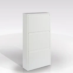Scarpiera a 3 ante in metallo bianco - BissoloCasa