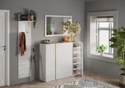 SCARPIERA 4 ANTE MOD. FRAME 140X35 H.111 CM BIANCO LUCIDO E CADIZ: vendita online SCARPIERA 4 ANTE MOD. FRAME 140X35 H.111 CM BIANCO LUCIDO E CADIZ in offerta