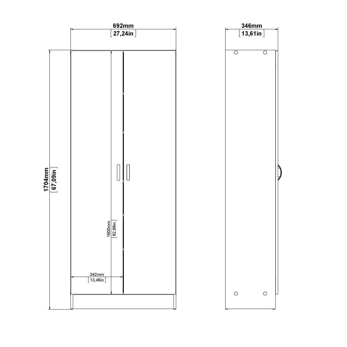 SCARPIERA/MOBILE MULTIUSO FOCUS 69,2X34,6 H 170,4 OAK: vendita online SCARPIERA/MOBILE MULTIUSO FOCUS 69,2X34,6 H 170,4 OAK in offerta