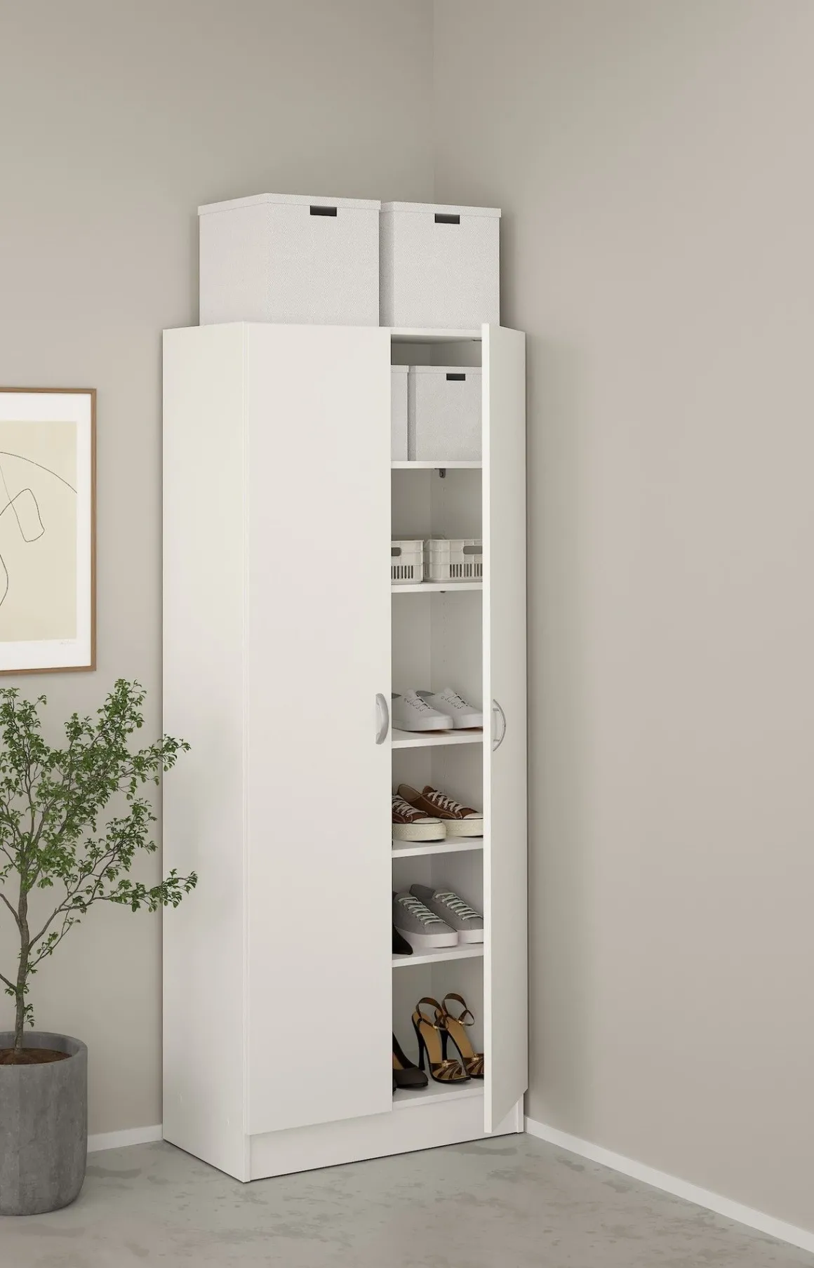 SCARPIERA/MOBILE MULTIUSO FOCUS 69,2X34,6 H 170,4 BIANCO: vendita online SCARPIERA/MOBILE MULTIUSO FOCUS 69,2X34,6 H 170,4 BIANCO in offerta