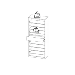 SCARPIERA MOD. NAIA CM 80,4X40 H. 191,7 HICKORY JACKSON E BIANCO OPACO: vendita online SCARPIERA MOD. NAIA CM 80,4X40 H. 191,7 HICKORY JACKSON E BIANCO OPACO in offerta