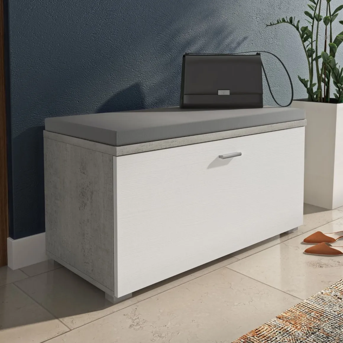 SCARPIERA MOD. RIKI CM 84,9X39,6 H. 42 CEMENTO E BIANCO: vendita online SCARPIERA MOD. RIKI CM 84,9X39,6 H. 42 CEMENTO E BIANCO in offerta