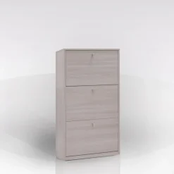 Scarpiera olmo chiaro: scarpiera olmo chiaro 3 ribalte 63x18 cm