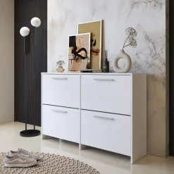 SCARPIERA 4 RIBALTE MOD. ANJA CM 120X28 H. 80 BIANCO : vendita online SCARPIERA 4 RIBALTE MOD. ANJA CM 120X28 H. 80 BIANCO in offerta