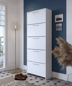 SCARPIERA 5 RIBALTE MOD. ANJA CM 69X28 H. 187 BIANCO: vendita online SCARPIERA 5 RIBALTE MOD. ANJA CM 69X28 H. 187 BIANCO in offerta