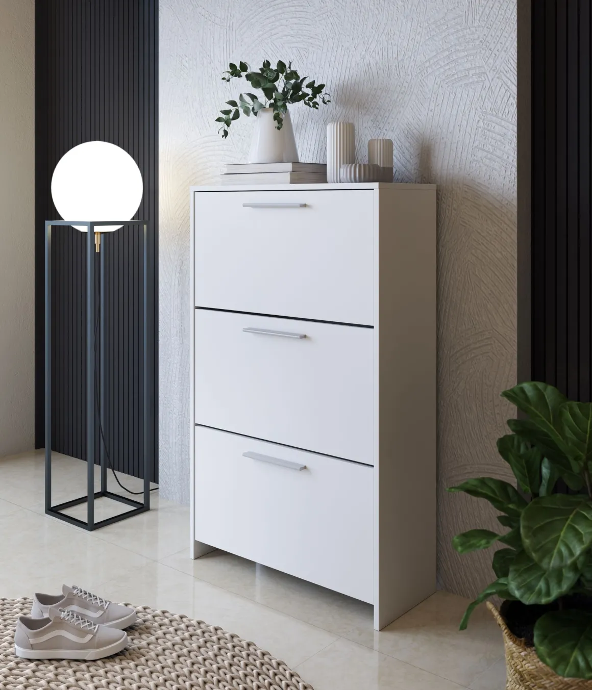 SCARPIERA 3 RIBALTE MOD. ANJA CM 69X28 H. 115 BIANCA: vendita online SCARPIERA 3 RIBALTE MOD. ANJA CM 69X28 H. 115 BIANCA in offerta