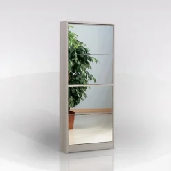 SCARPIERA 4 RIBALTE MOD. MULTIUSO CM 62X18 H. 150 OLMO E SPECCHIO : vendita online SCARPIERA 4 RIBALTE MOD. MULTIUSO CM 62X18 H. 150 OLMO E SPECCHIO in offerta