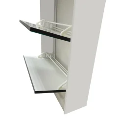 SCARPIERA 3 RIBALTE MOD. MULTIUSO CM 62X18 H. 116 BIANCO E SPECCHIO: vendita online SCARPIERA 3 RIBALTE MOD. MULTIUSO CM 62X18 H. 116 BIANCO E SPECCHIO in offerta