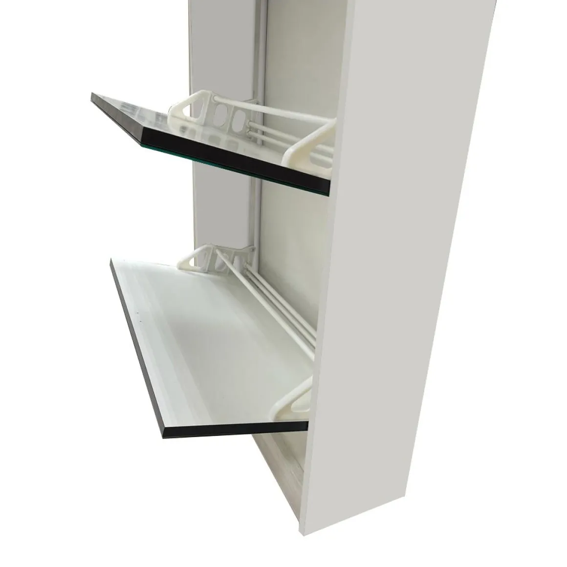 SCARPIERA 3 RIBALTE MOD. MULTIUSO CM 62X18 H. 116 BIANCO E SPECCHIO: vendita online SCARPIERA 3 RIBALTE MOD. MULTIUSO CM 62X18 H. 116 BIANCO E SPECCHIO in offerta