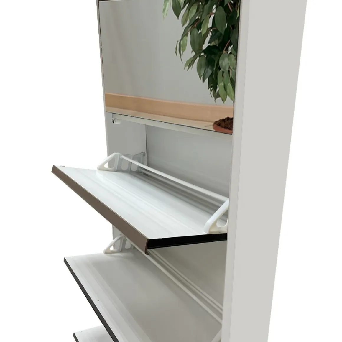 SCARPIERA 3 RIBALTE MOD. MULTIUSO CM 62X18 H. 116 BIANCO E SPECCHIO: vendita online SCARPIERA 3 RIBALTE MOD. MULTIUSO CM 62X18 H. 116 BIANCO E SPECCHIO in offerta