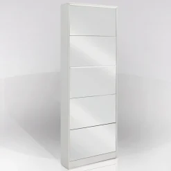 SCARPIERA 5 RIBALTE MOD. MULTIUSO CM 62X18 H. 182 BIANCO E SPECCHIO: vendita online SCARPIERA 5 RIBALTE MOD. MULTIUSO CM 62X18 H. 182 BIANCO E SPECCHIO in offerta