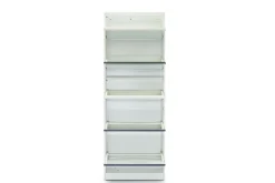 SCARPIERA 5 RIBALTE MOD. MULTIUSO CM 62X18 H. 182 BIANCO E SPECCHIO: vendita online SCARPIERA 5 RIBALTE MOD. MULTIUSO CM 62X18 H. 182 BIANCO E SPECCHIO in offerta