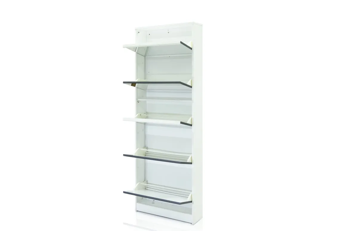 SCARPIERA 5 RIBALTE MOD. MULTIUSO CM 62X18 H. 182 BIANCO E SPECCHIO: vendita online SCARPIERA 5 RIBALTE MOD. MULTIUSO CM 62X18 H. 182 BIANCO E SPECCHIO in offerta