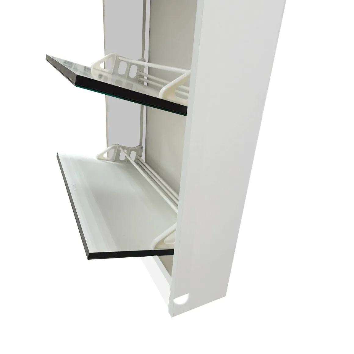 SCARPIERA 4 RIBALTE MOD. MULTIUSO CM 62X18 H. 150 BIANCO E SPECCHIO: vendita online SCARPIERA 4 RIBALTE MOD. MULTIUSO CM 62X18 H. 150 BIANCO E SPECCHIO in offerta