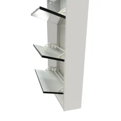 SCARPIERA 4 RIBALTE MOD. MULTIUSO CM 62X18 H. 150 BIANCO E SPECCHIO: vendita online SCARPIERA 4 RIBALTE MOD. MULTIUSO CM 62X18 H. 150 BIANCO E SPECCHIO in offerta