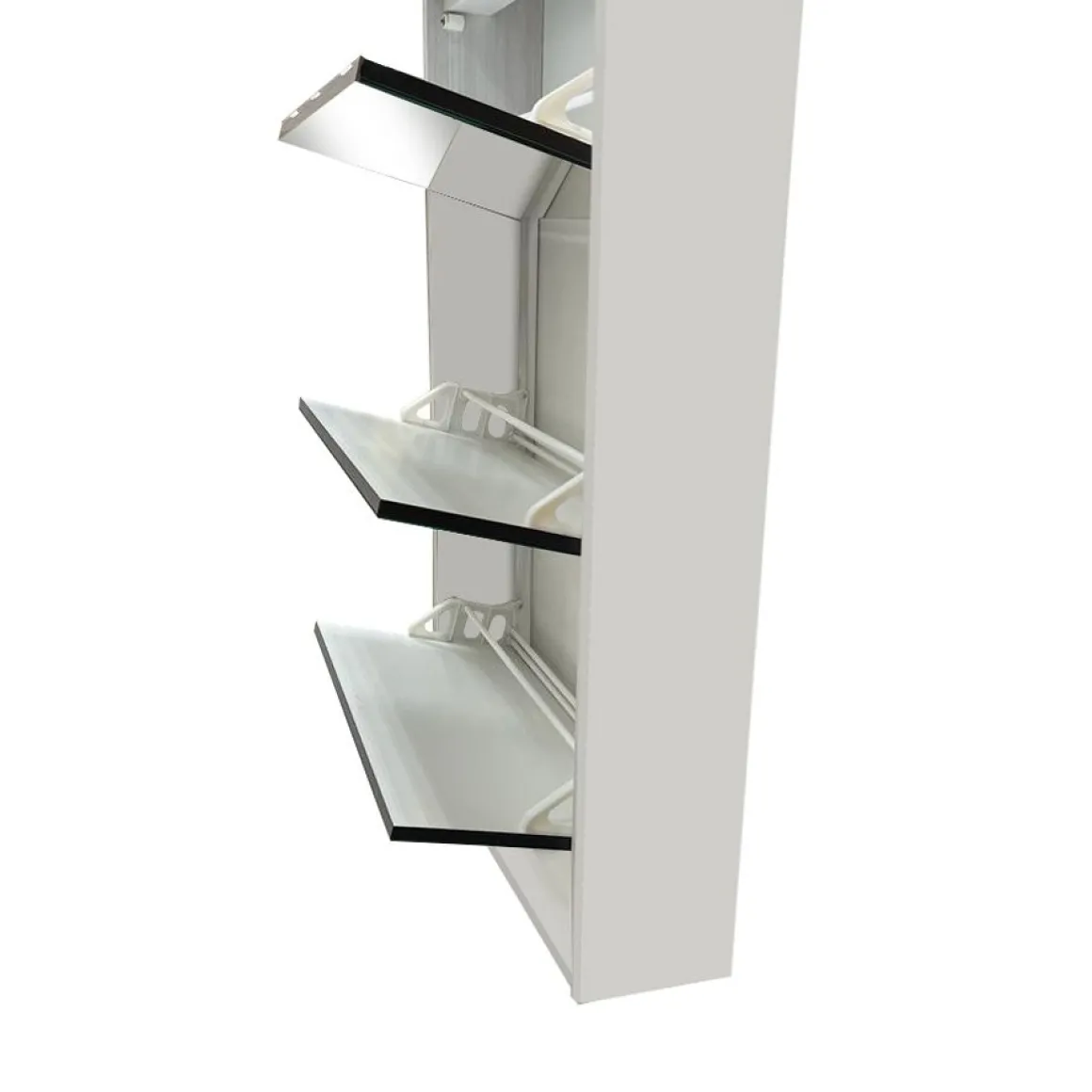 SCARPIERA 4 RIBALTE MOD. MULTIUSO CM 62X18 H. 150 BIANCO E SPECCHIO: vendita online SCARPIERA 4 RIBALTE MOD. MULTIUSO CM 62X18 H. 150 BIANCO E SPECCHIO in offerta