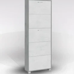 SCARPIERA 5 RIBALTE MOD. QUADRANTE CM 70X18 H.190 CEMENTO E OSSIDO BIANCO : vendita online SCARPIERA 5 RIBALTE MOD. QUADRANTE CM 70X18 H.190 CEMENTO E OSSIDO BIANCO in offerta