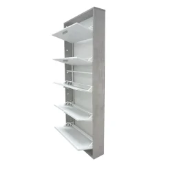 SCARPIERA 5 RIBALTE MOD. QUADRANTE CM 70X18 H.190 CEMENTO E OSSIDO BIANCO : vendita online SCARPIERA 5 RIBALTE MOD. QUADRANTE CM 70X18 H.190 CEMENTO E OSSIDO BIANCO in offerta