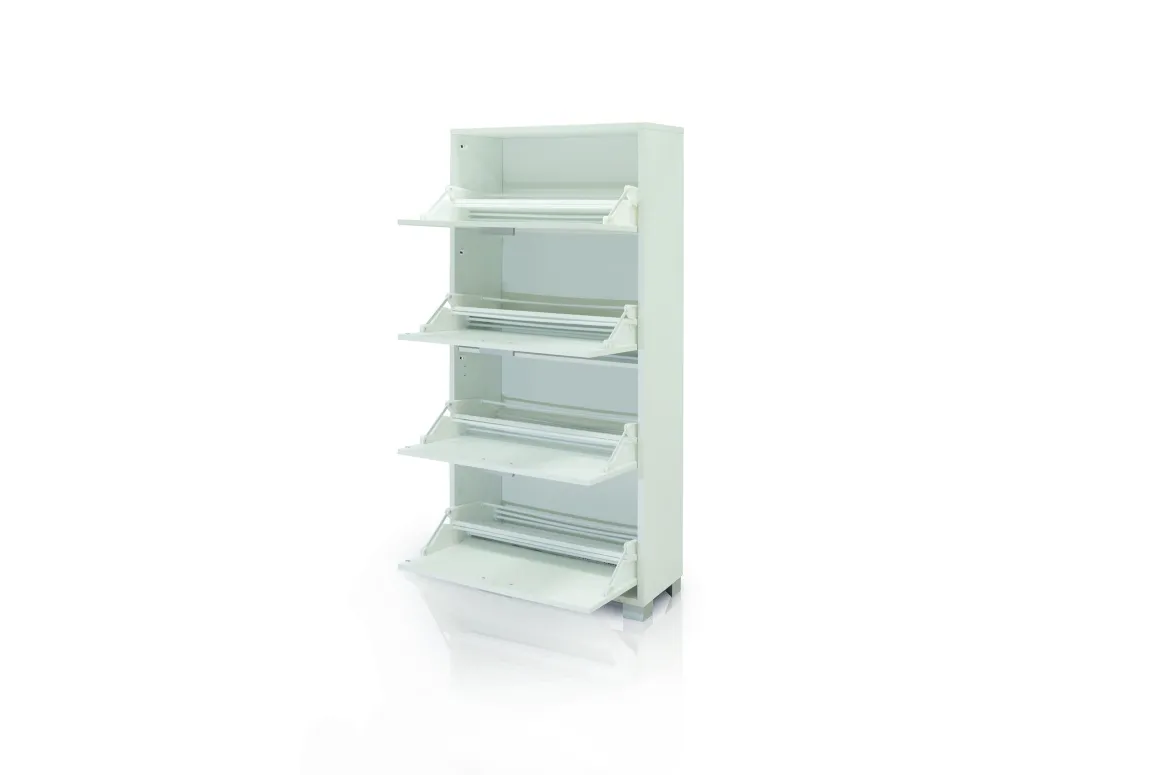 SCARPIERA 4 RIBALTE MOD. QUADRANTE CM 70X29 H.154 BIANCO FIAMMATO: vendita online SCARPIERA 4 RIBALTE MOD. QUADRANTE CM 70X29 H.154 BIANCO FIAMMATO in offerta