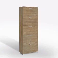 SCARPIERA 5 RIBALTE MOD. QUADRANTE 70X29 H. 190 NOCE STELVIO: vendita online SCARPIERA 5 RIBALTE MOD. QUADRANTE 70X29 H. 190 NOCE STELVIO in offerta