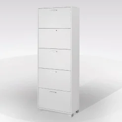 SCARPIERA 5 RIBALTE MOD. QUADRANTE CM 70X29 H.190 BIANCO FIAMMATO: vendita online SCARPIERA 5 RIBALTE MOD. QUADRANTE CM 70X29 H.190 BIANCO FIAMMATO in offerta